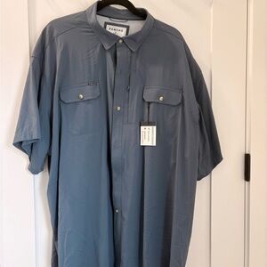 Poncho Men's Casual Button Down Shirt - Blue